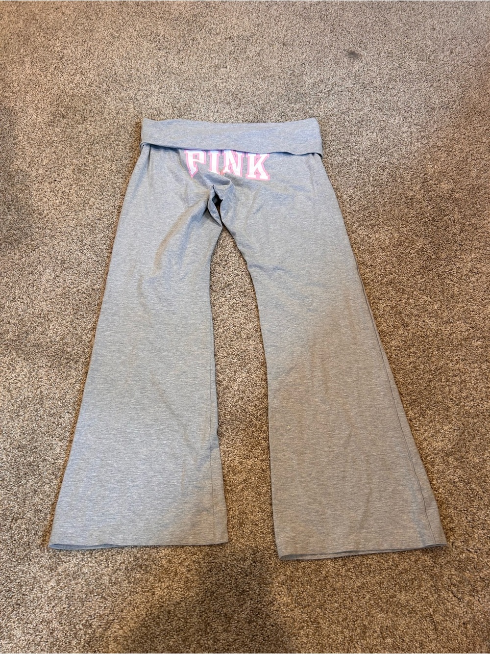 Victoria’s Secret PINK Foldover waist flare leg lounge pants. Sz XL. Comfort. - Picture 4 of 10